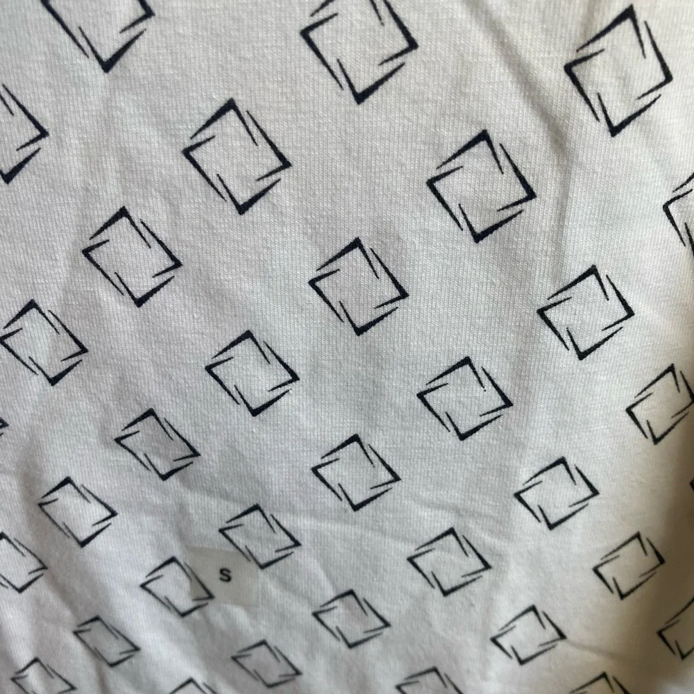 Express White Polo Shirt with Black Diamond Pattern - Picture 4 of 4